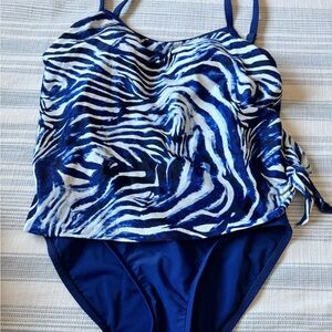 Maxine's Blue Zebra Print Swimsuit